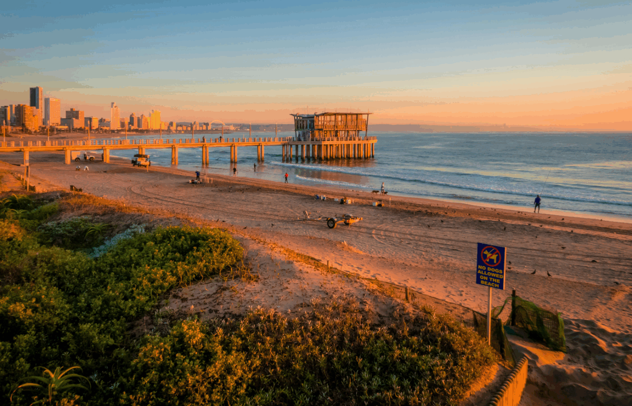 A Brown Building on Pier Under Sunset Sky