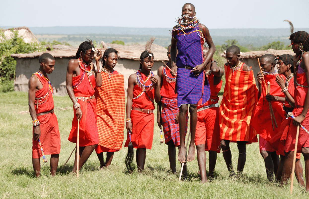 Gallery Slider - People Gathered in Traditional Maasai Tribe Attire Sustainable Safaris Africa - Destinations - Kenya - People Gathered in Traditional Maasai Tribe Attire