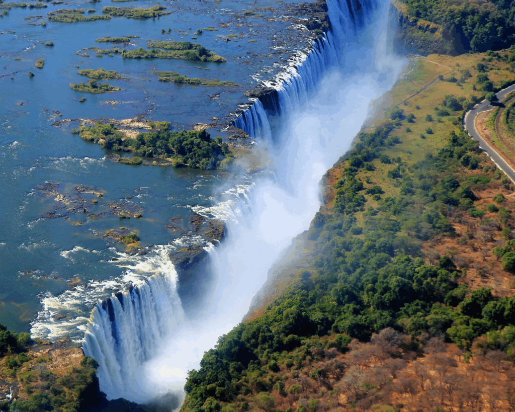 Sustainable Safaris Africa - Destinations - Zambia Banner - Aerial View of Victoria Falls